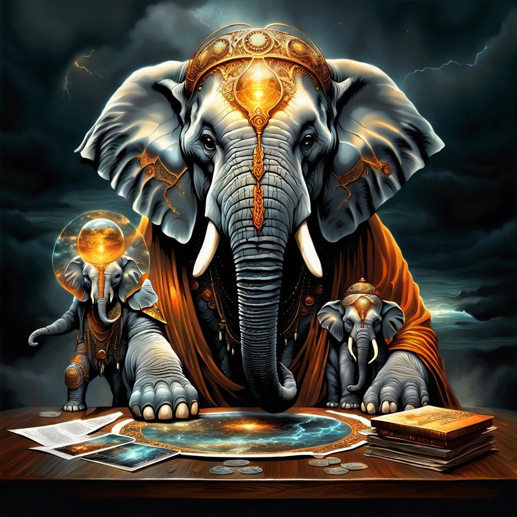 Elephant Oracle's Tormented Visions: Luis Royo Style