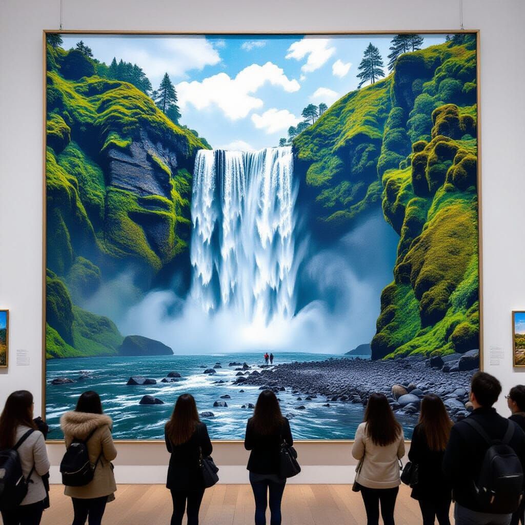 Waterfall Photo Comes to Life in Art Museum