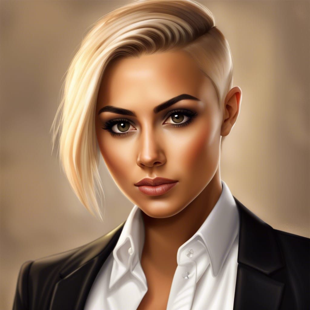 Photorealistic Portrait of Woman in Business Attire