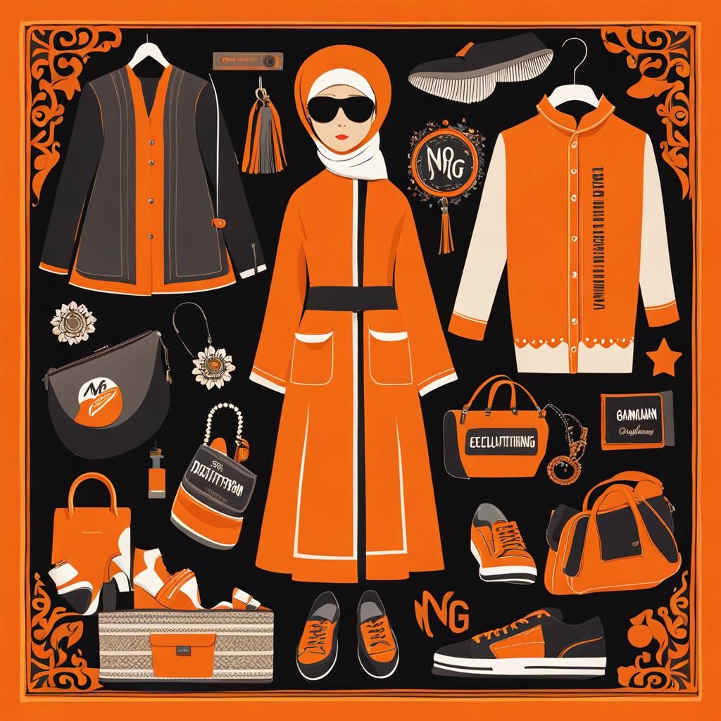 Orange Thrift Shop Logo with Fashion Elements