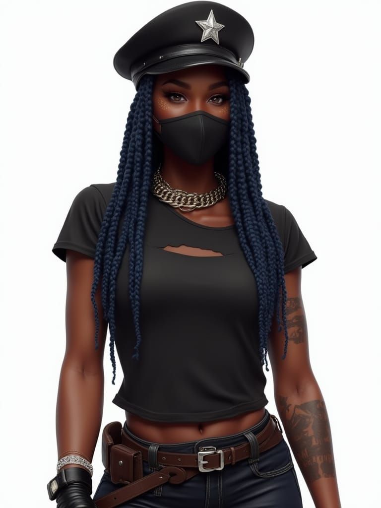 Gritty Portrait of a Latin American Gang Member in a Bold, P...