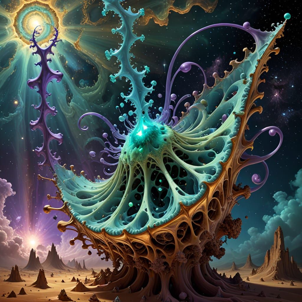 Fractal Psychedelic Reality Dissolving into Infinite Nebulas