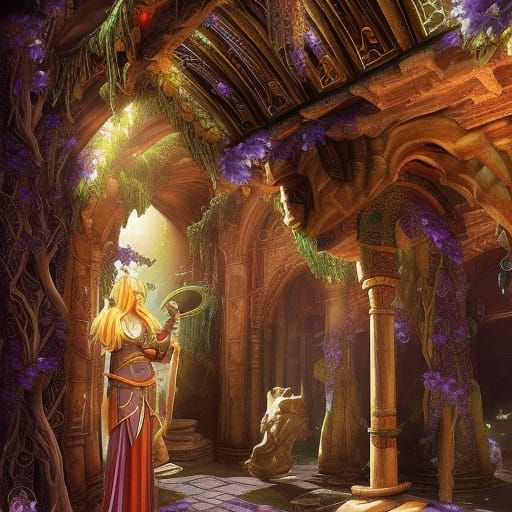 High Elf Priestess in the Temple of Mana