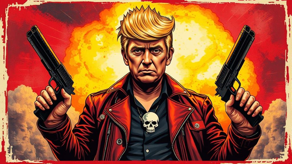 Punk Rock Bounty Hunter in Vintage American Style