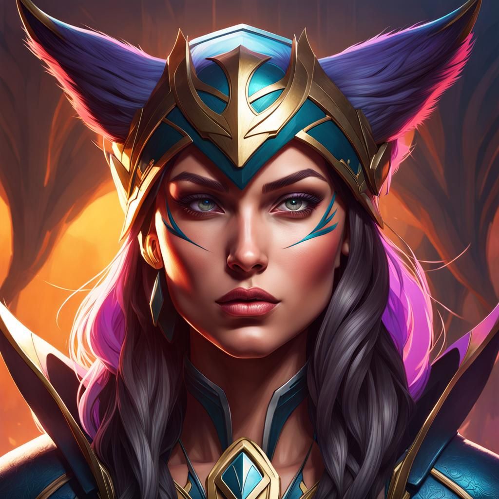 Detailed Portrait of a Huntress, Trending Art Style