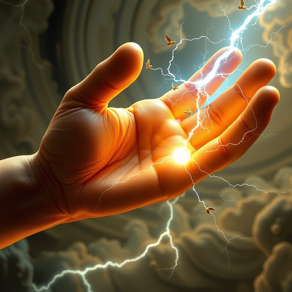 Divine Hand Radiates Ethereal Energy in Baroque-Inspired 3D ...