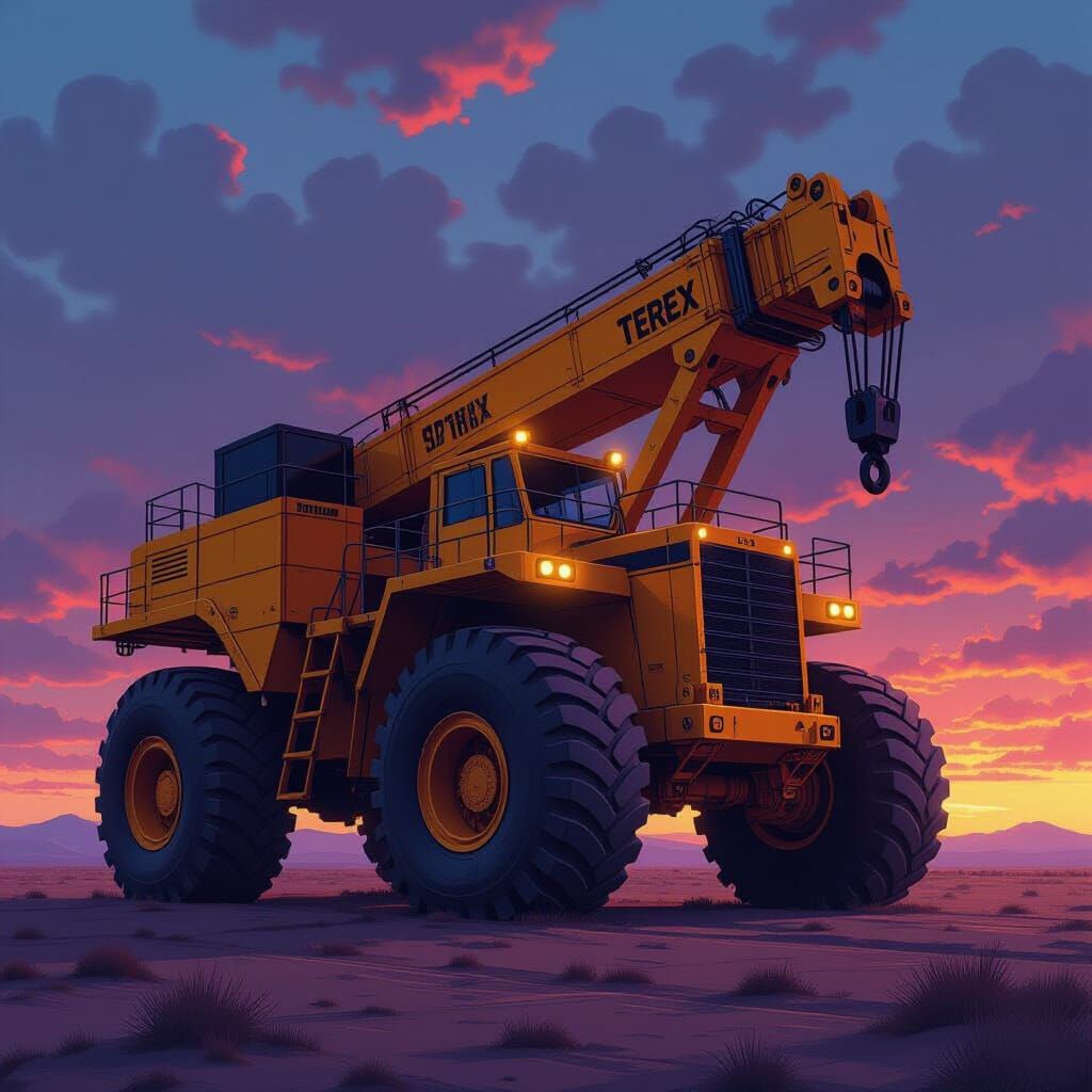 Colossal Terex Titan in Dystopian Twilight