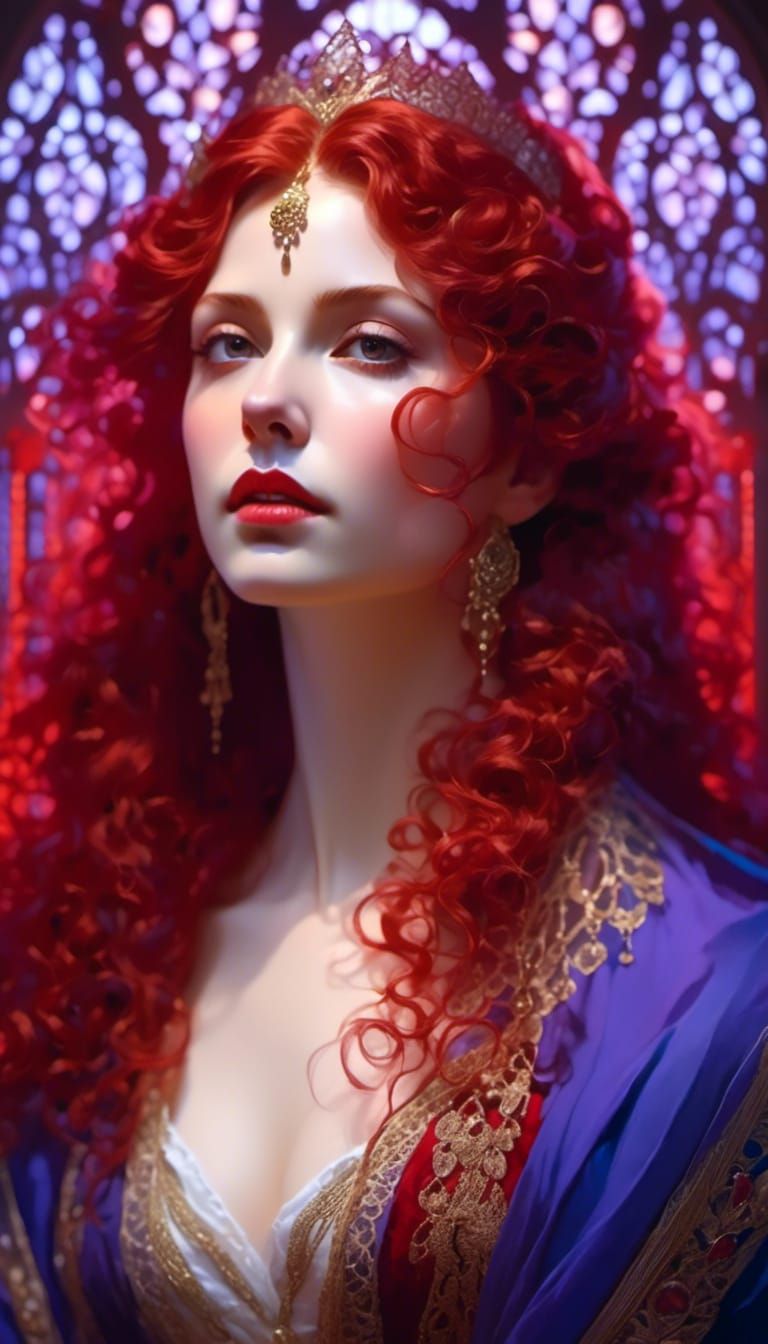 Dramatic Vampire Woman Portrait in Hyperrealistic Style