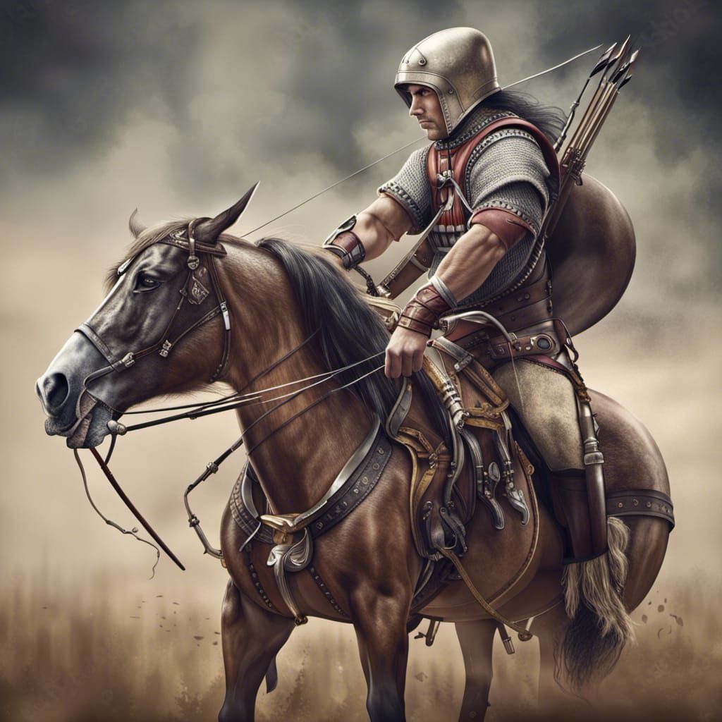 Medieval American Heavy Horse Archer: Detailed Image