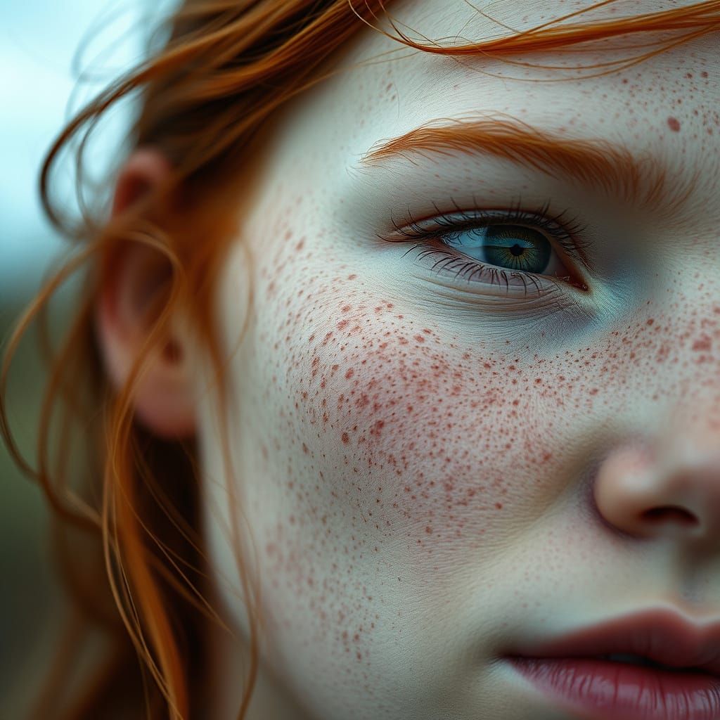 Intimate Macro Landscapes of Redhead Skin Texture