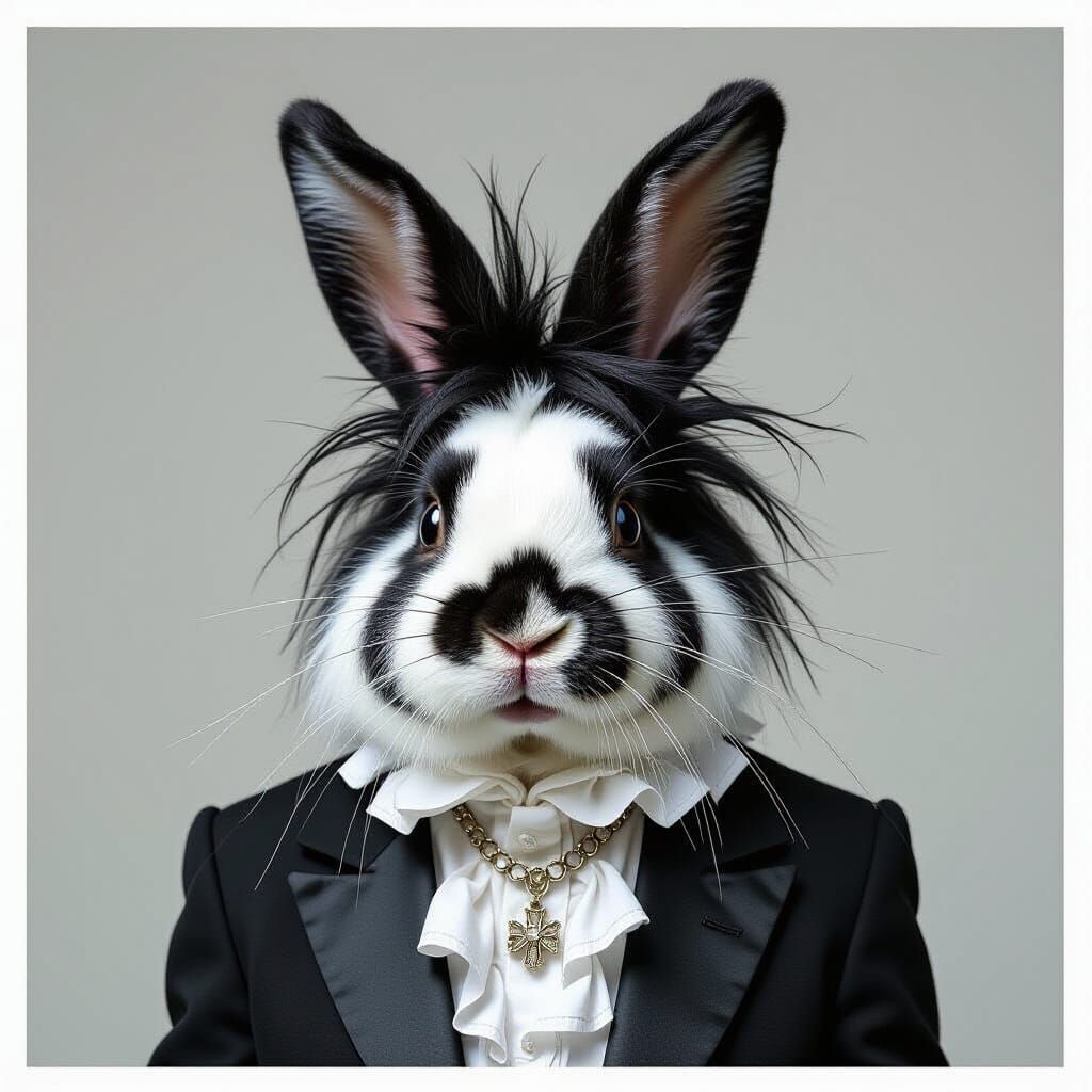 Rabbit as Robert Smith of The Cure