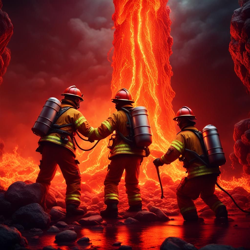 Firefighter Rescue from Lava Lamp Fire