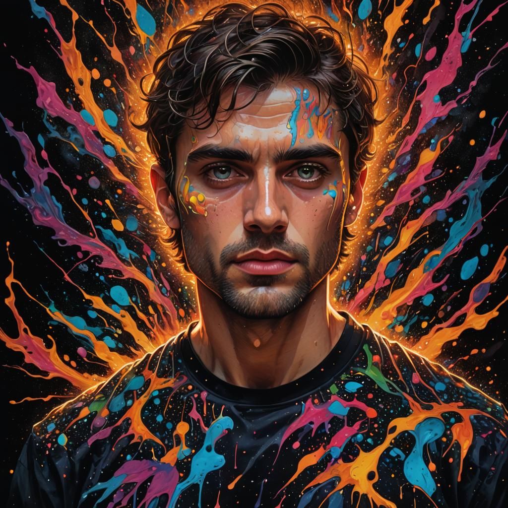 Surreal Portrait: Handsome Man in Dreamy Light