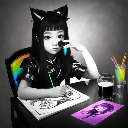 Kids Crayon drawings ,surreal child's drawing of a teenaged ...