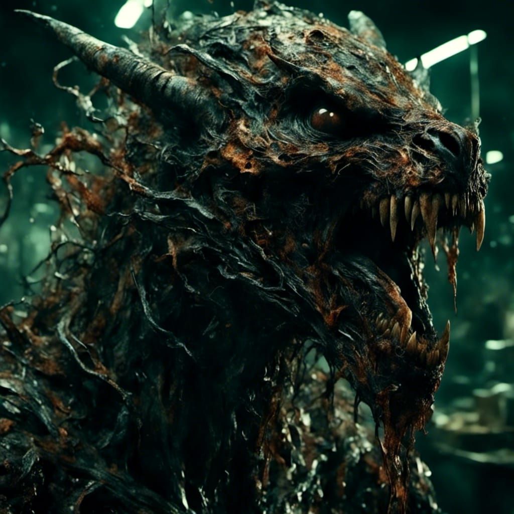 Scary Monster Being Assembled in Macabre Factory