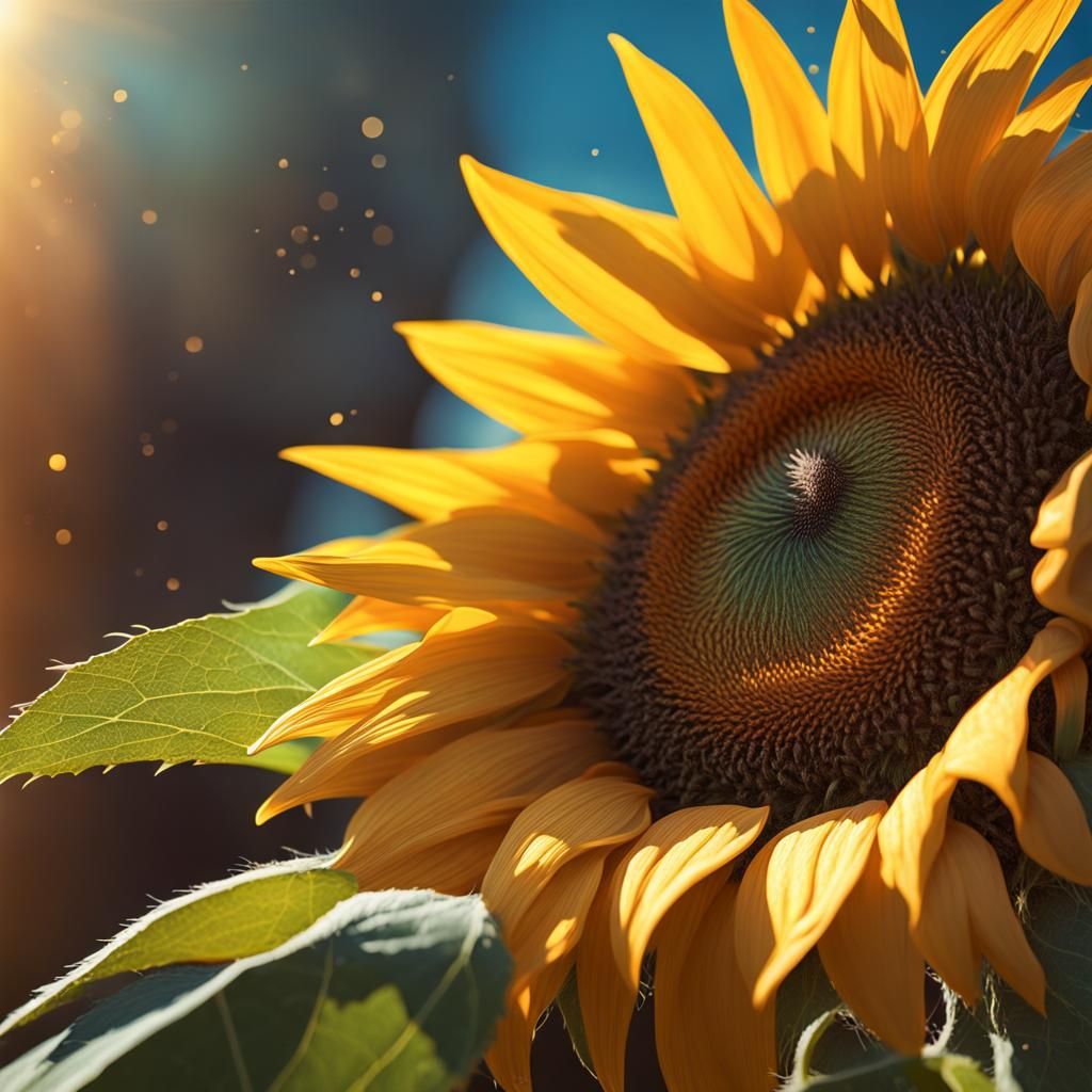 Hyperrealistic Sunflower in Sunshine