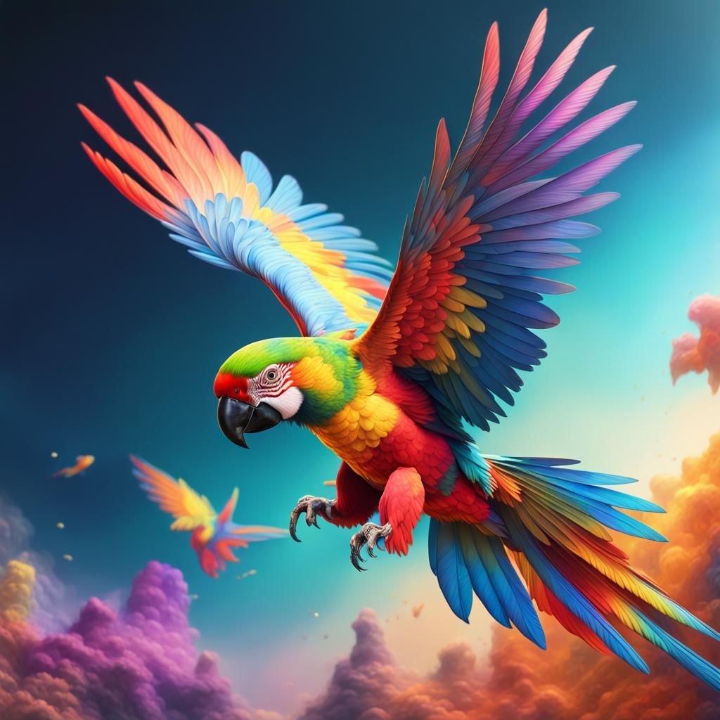 Colorful Parrot , surrealism
