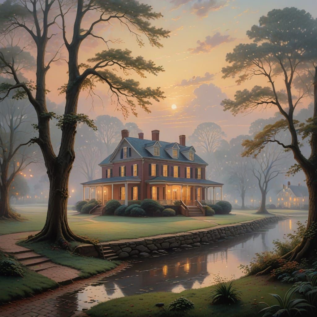 Yorktown at Dusk in Soft, Ethereal Light