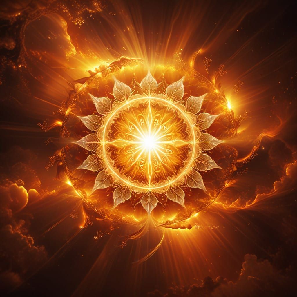 Celestial Harmony in Warm, Vibrant Hues