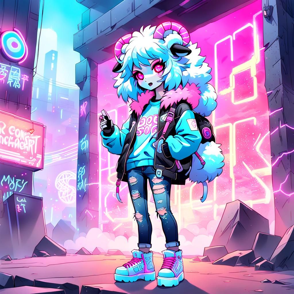 Cute sheep rocker girl~