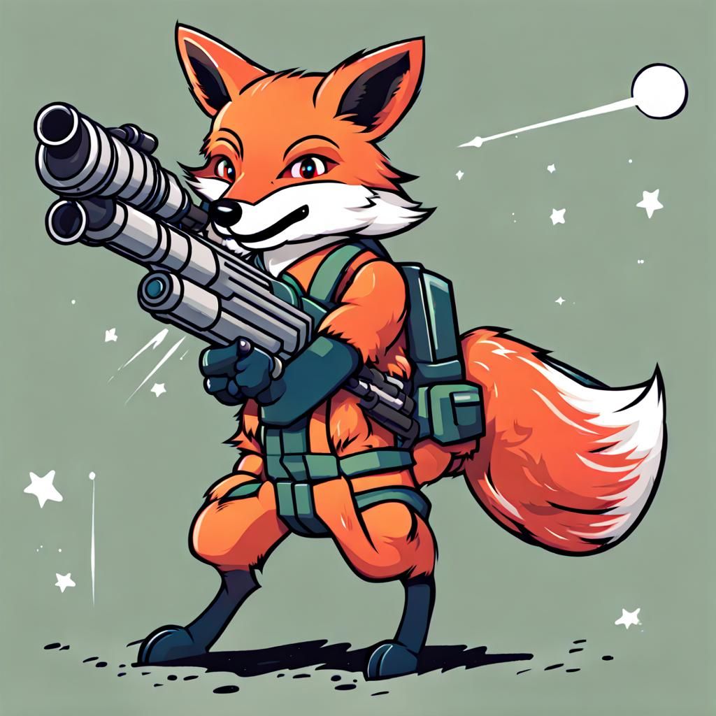 Fox Armed with Rocket Launcher: Unusual Image
