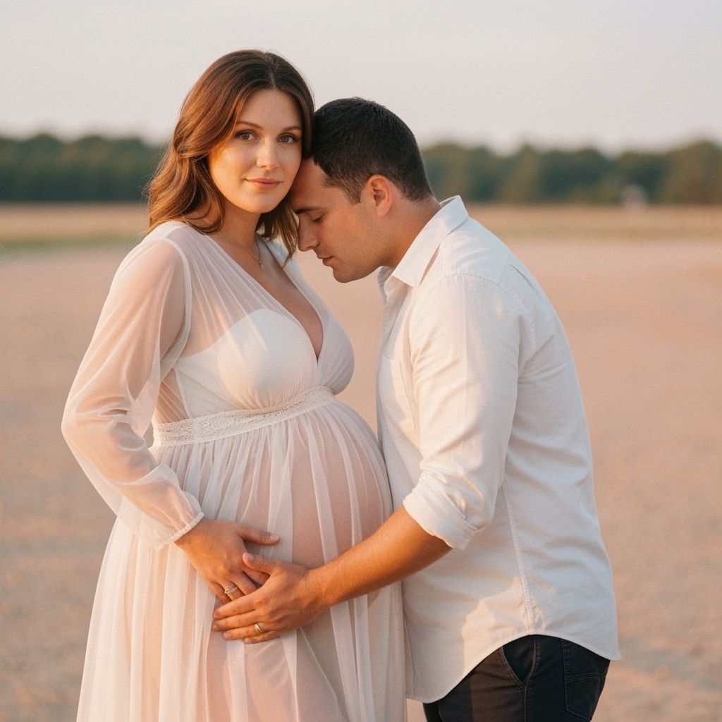 Pregnant Couple in Golden Hour Glow
