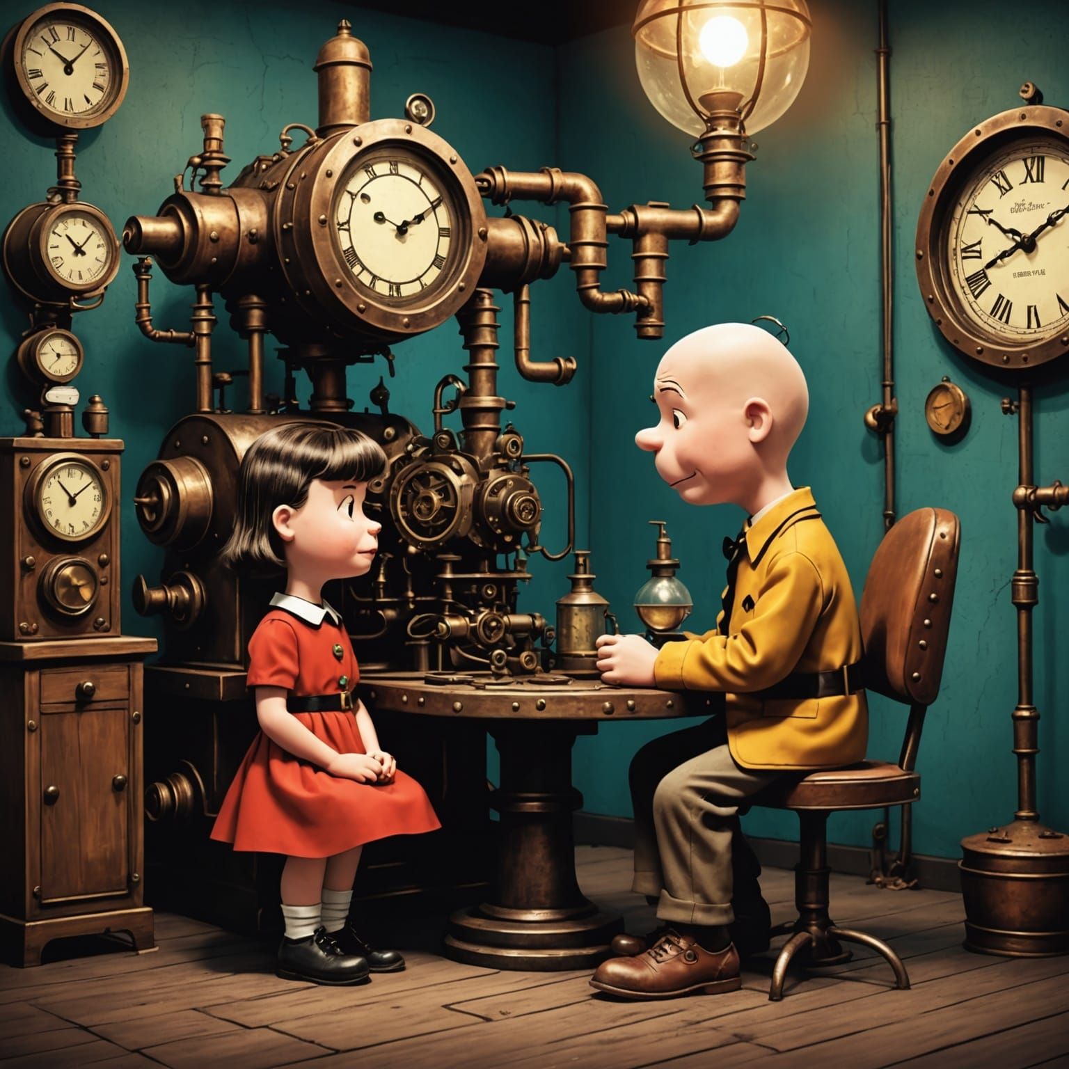 Steampunk Charlie Brown Consultation With Lucy