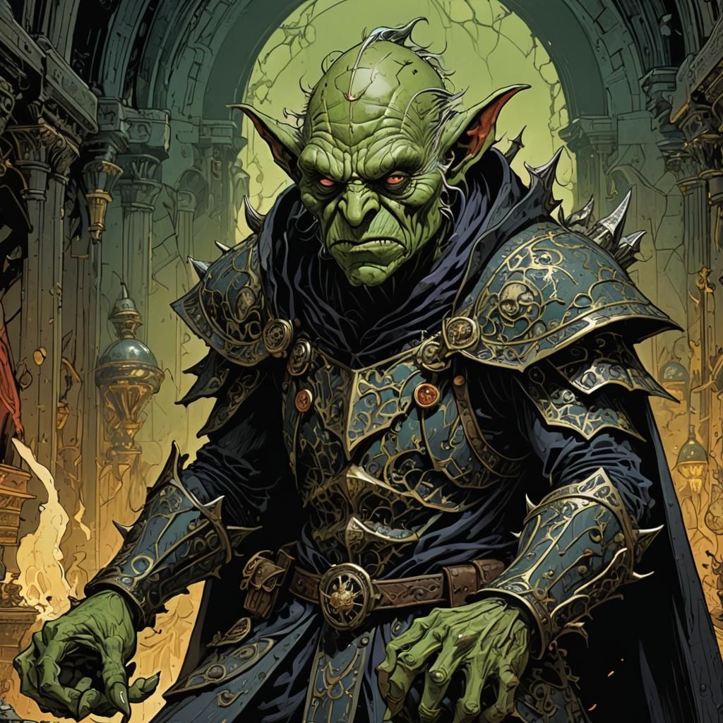 Menacing Goblin Chancellor in Striking Matte Photo