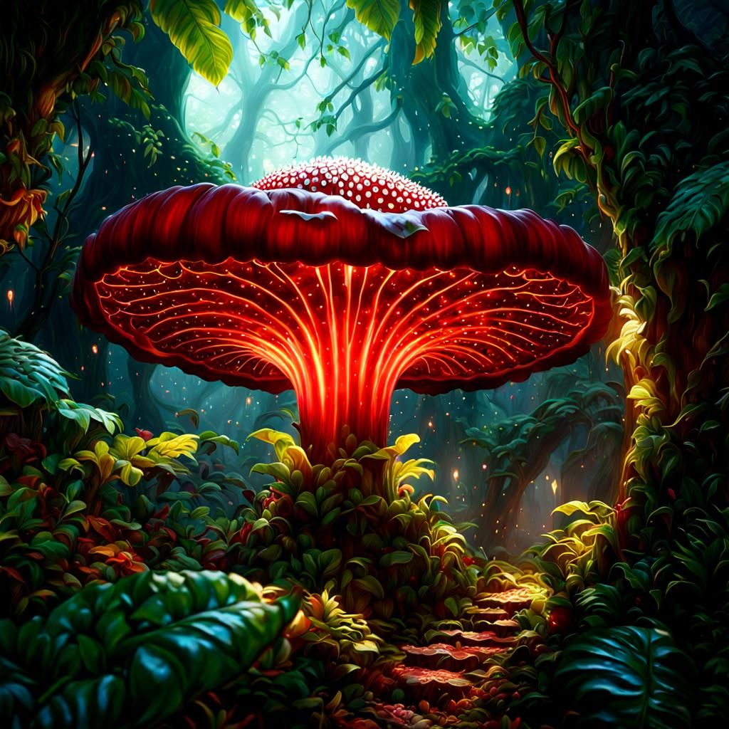 Enchanted Rafflesia Flower in Fantasy Rainforest