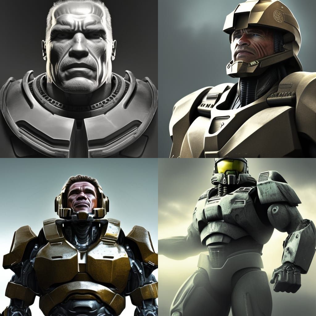 Arnold Schwarzenegger as Master Chief Portrait