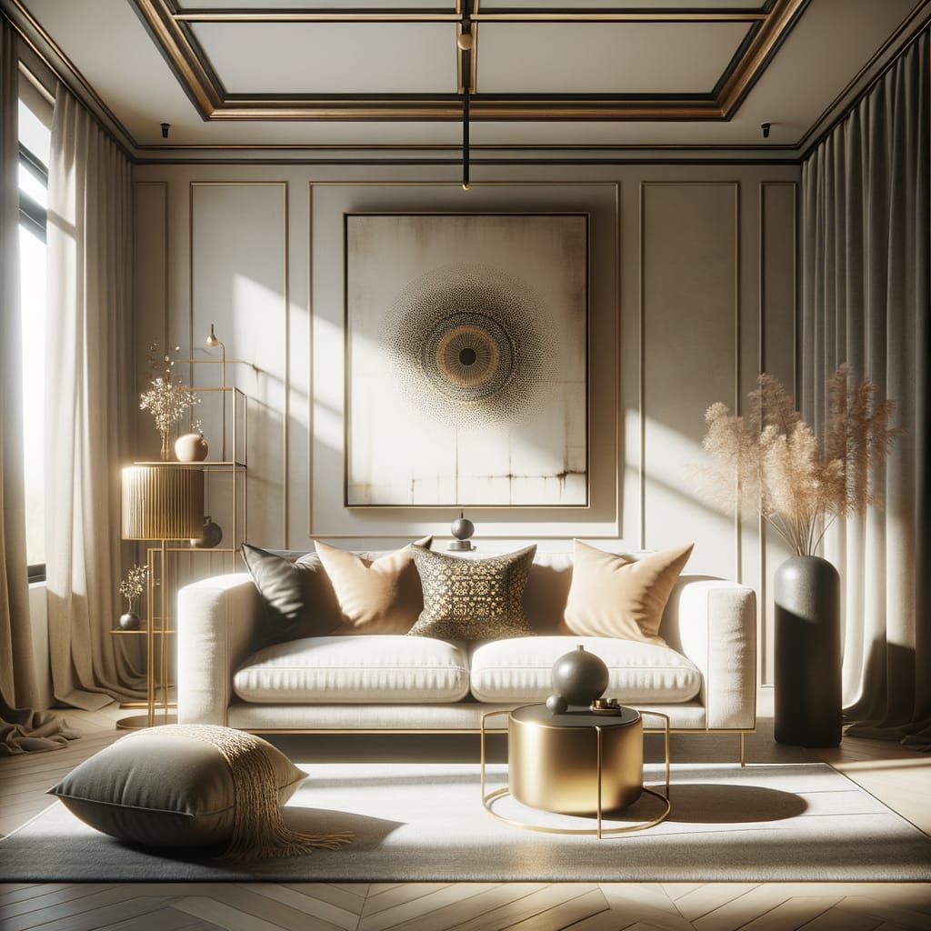 Contemporary Living Room in Unreal Engine Style