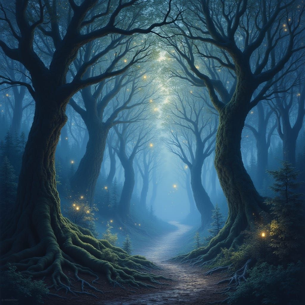 Whispers of the Starlit Woods in Dreamy Hyperdetail