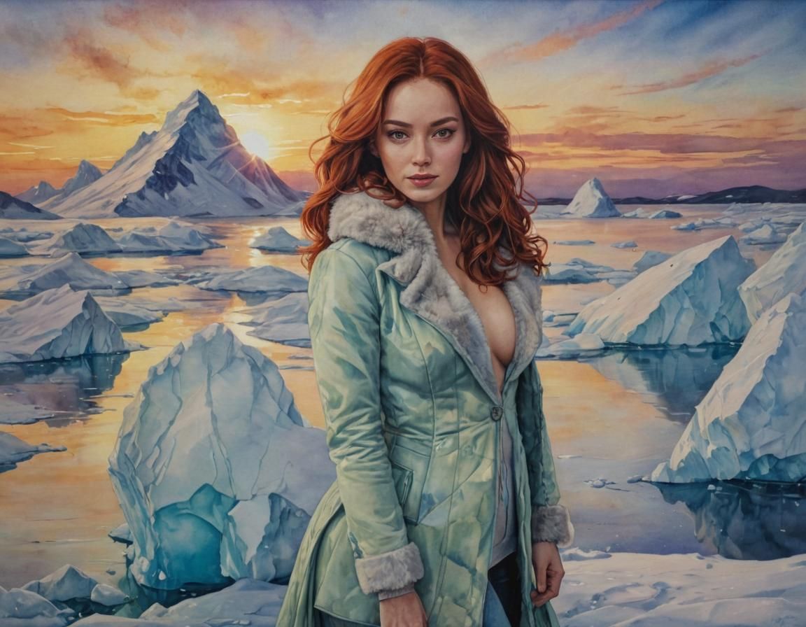 Jean Grey at the Iceberg Lounge in Winter Sunset