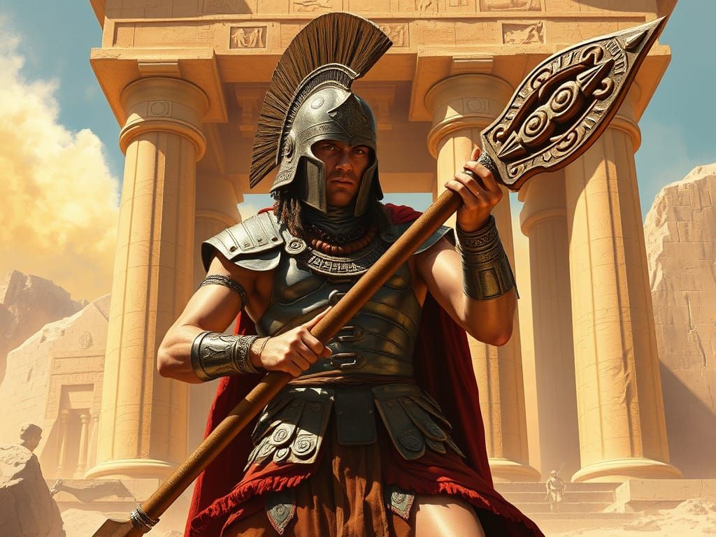 Hittite Warrior in Bronze Armor with Spear