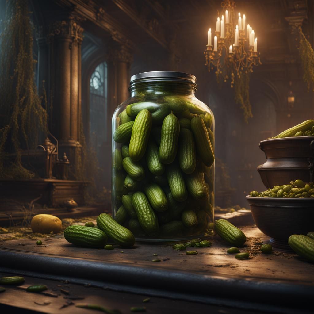 Fantastical Pickle in Detailed Matte Painting