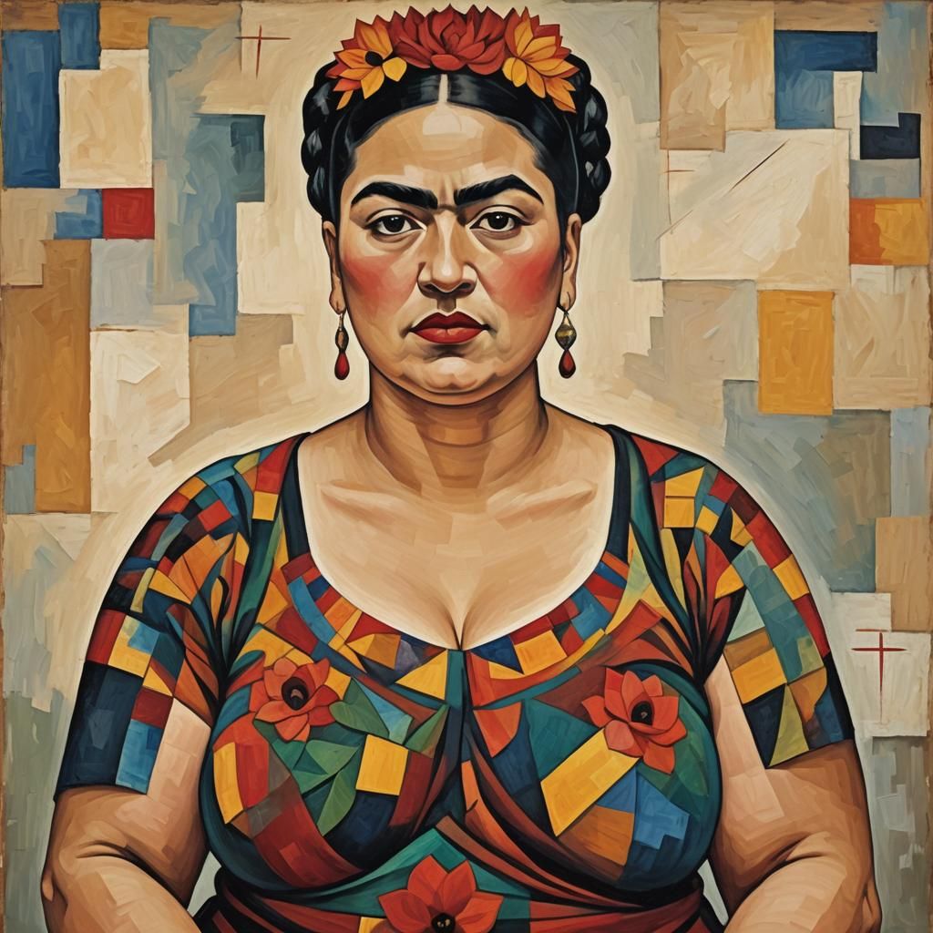 Frida Kahlo, abstract cubism Euclidean