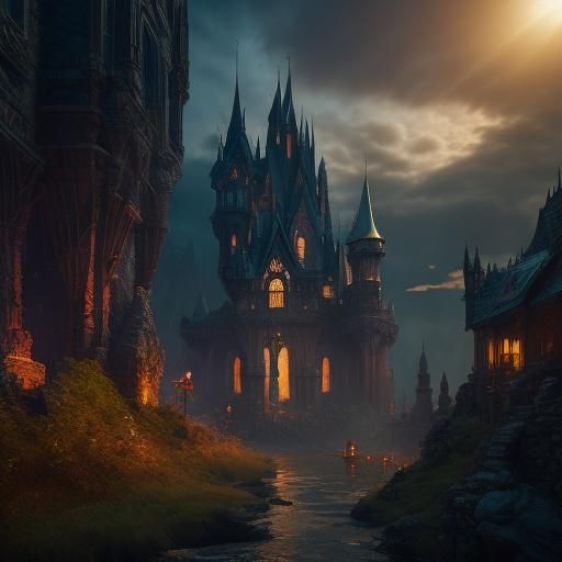 Elf Archer Confronts Dragon in Dark Fantasy Art