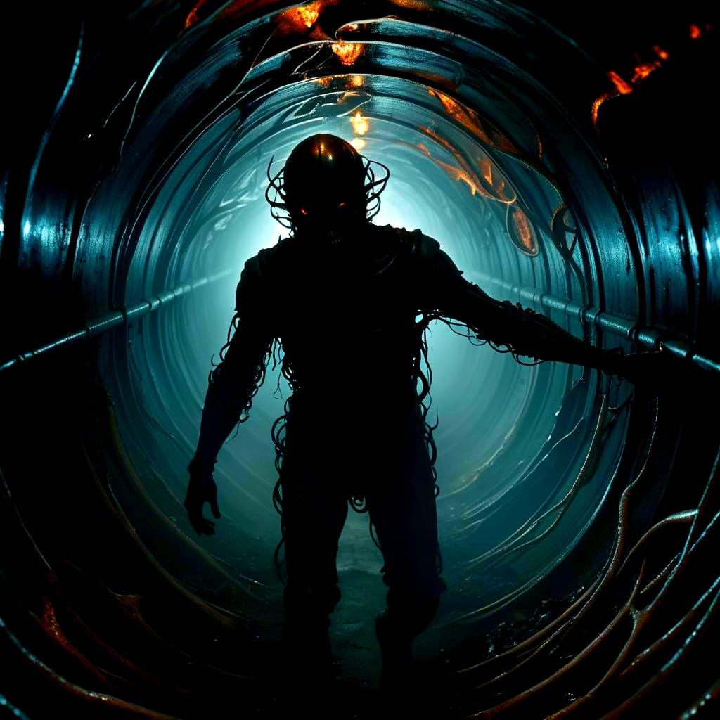 Dark Psychedelic Gothic Horror Tunnel