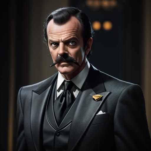 Terry Thomas as Alfred Batman's Butler, soft focus, depth of field, 8k photo, HDR, professional lighting, taken with Can...