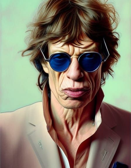 Mick Jagger Portrait in Hyperdetailed Concept Art Style