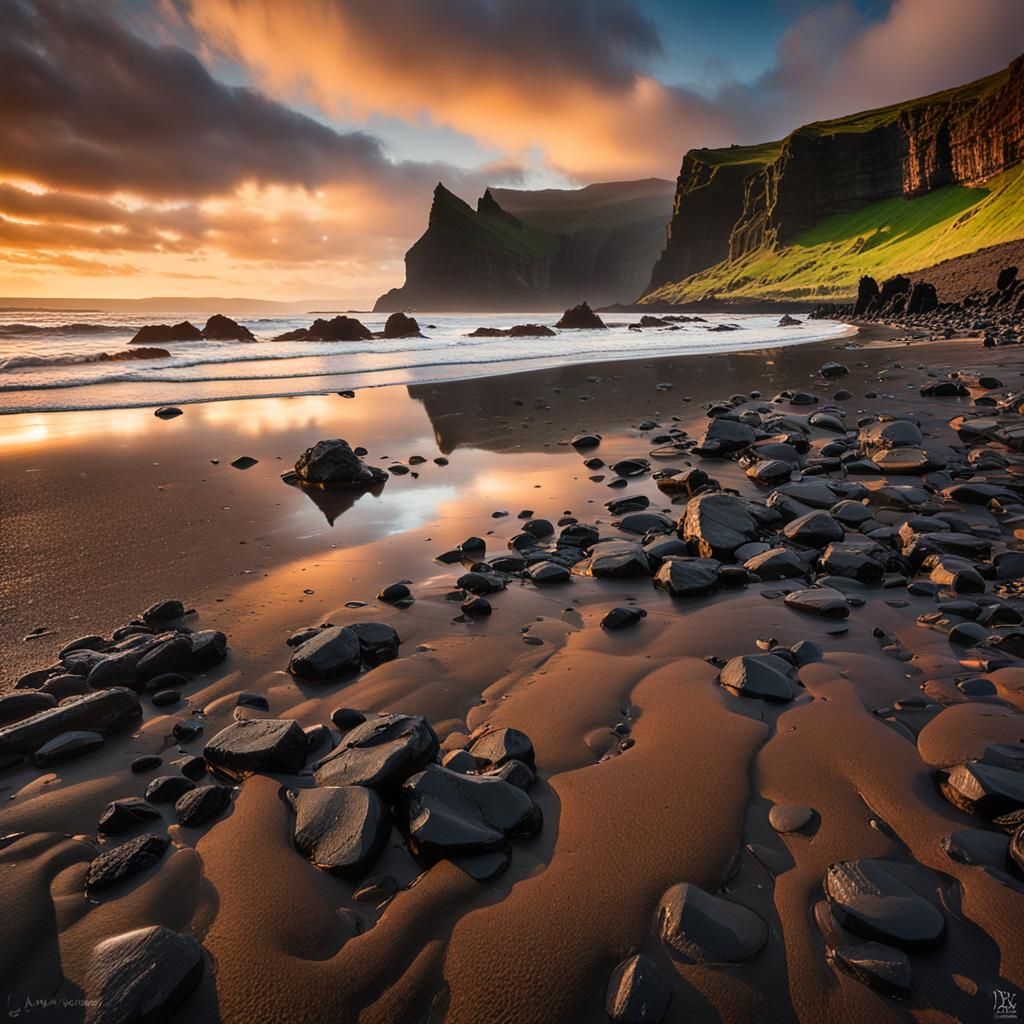 Talisker Bay Sunset: Seascape Photography with Warm Colors