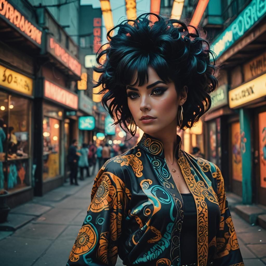 Retro-Futuristic Portrait of a 1960s Woman