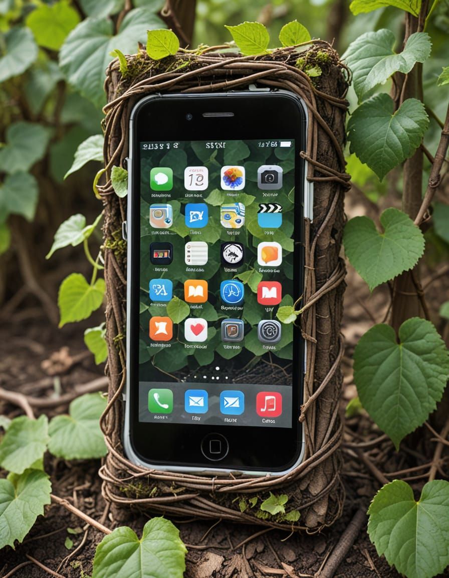 Smartphone Wrapped in Vines