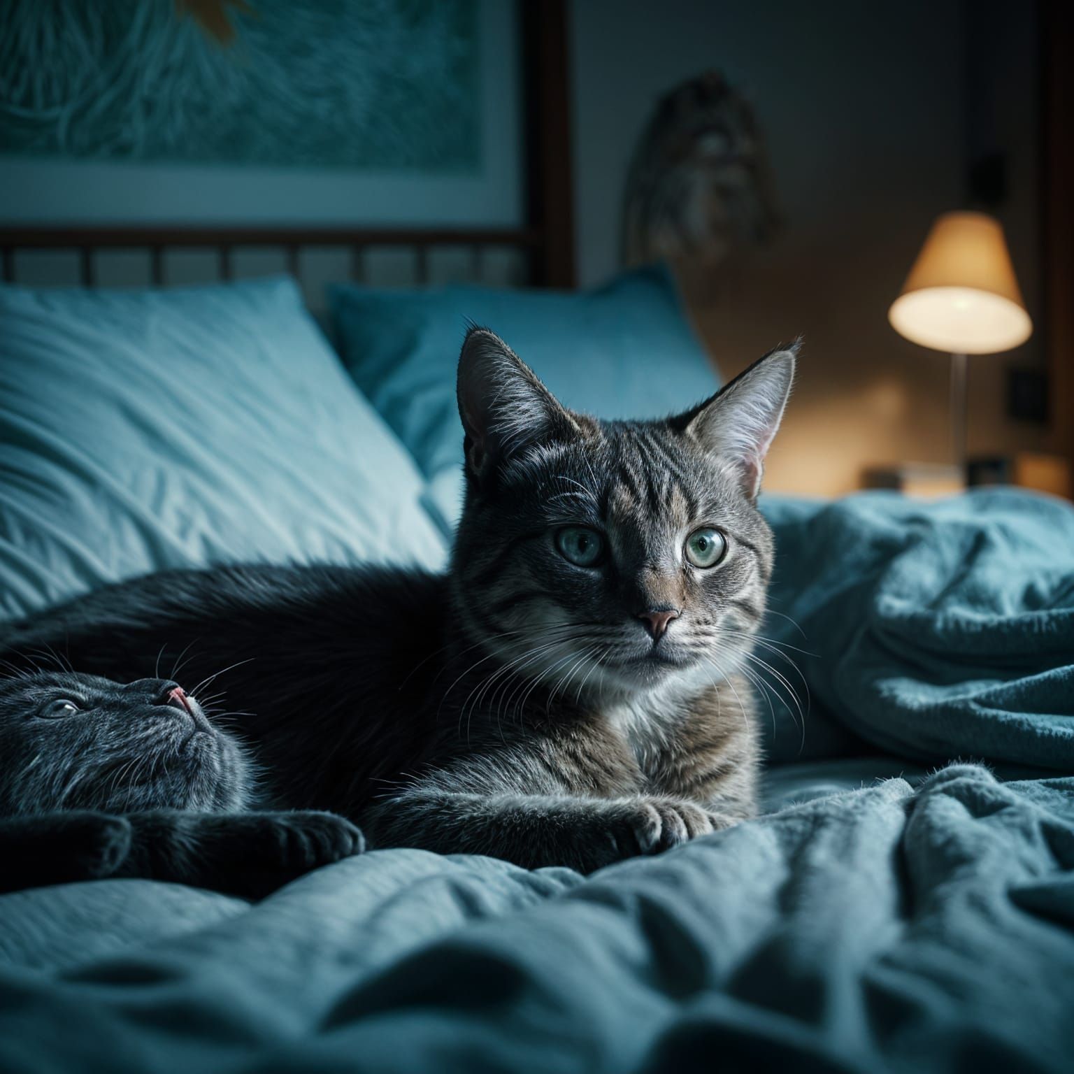 Cute Cat Sleeping: A Cinematic Film Still