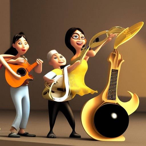 Soulful Harmony: A Pixar-Style 3D Render