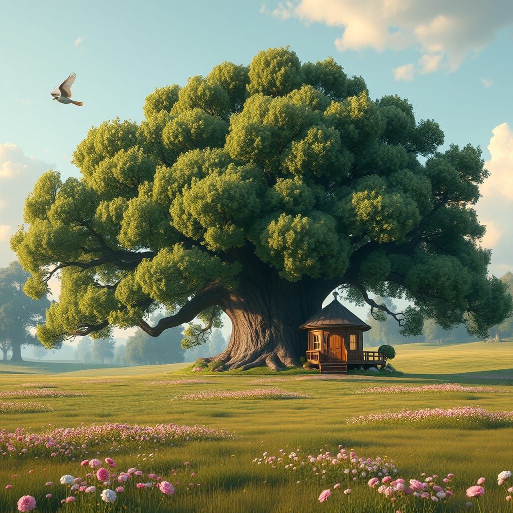 Majestic Treehouse in a Pastel Paradise