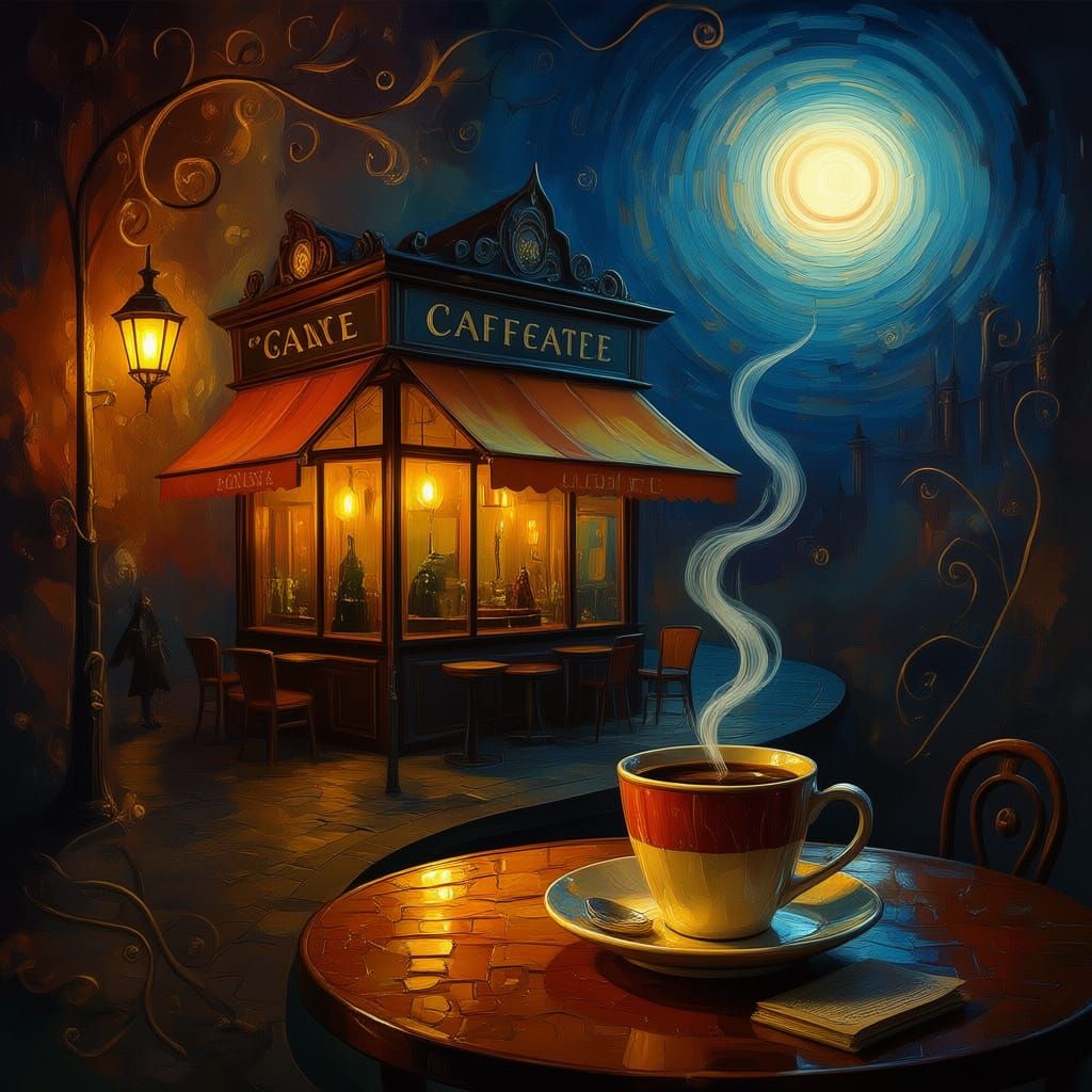 Enchanted Woodland Cafe With Mystical Creatures