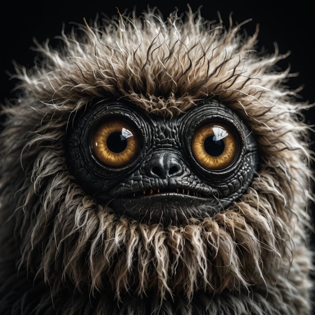 Hyper-Realistic Portrait of a Fluffy Monster