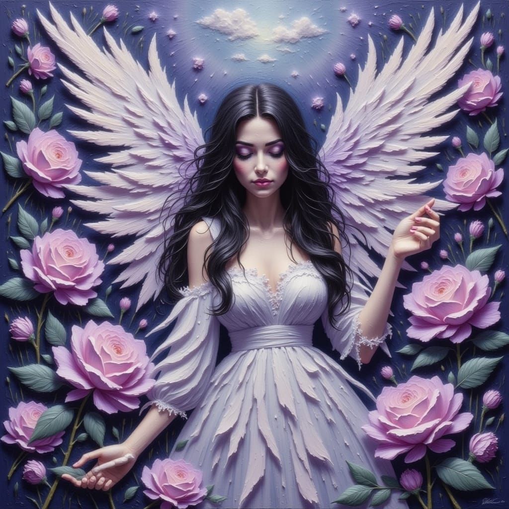 Fallen Angel in Rose Garden: Grunge Pop Surrealism