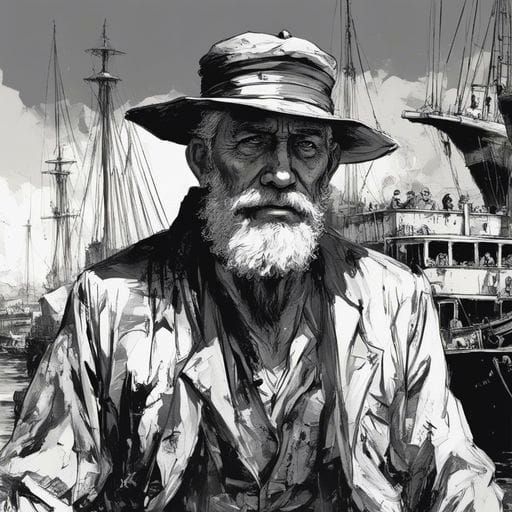 19th Century Marine Man Portrait in Havana